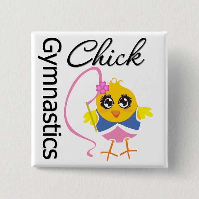 Chapa Cuadrada Gymnastics Chick (Anverso)