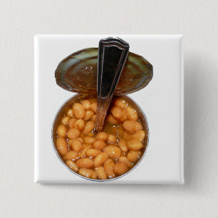 Chapa Cuadrada Habas cocidas en lata con la cuchara