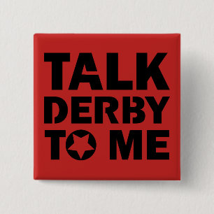 Chapa Cuadrada Hable Derby conmigo, Roller Derby Chica Design