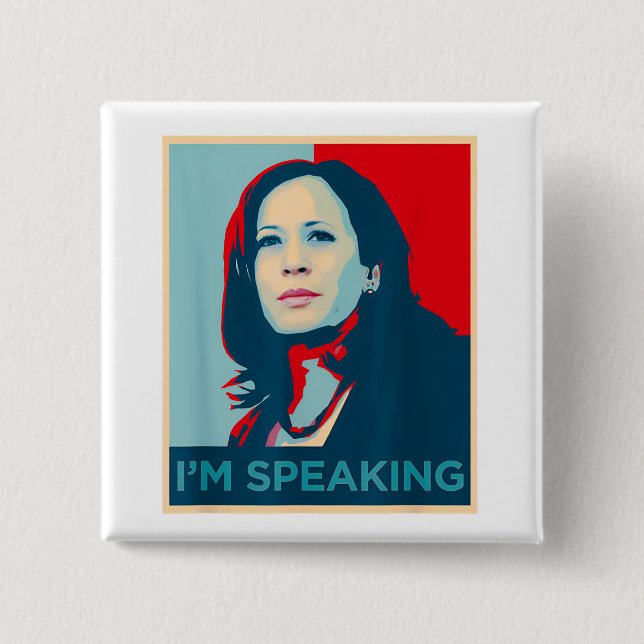 Chapa Cuadrada Hablo Kamala Harris (Anverso)