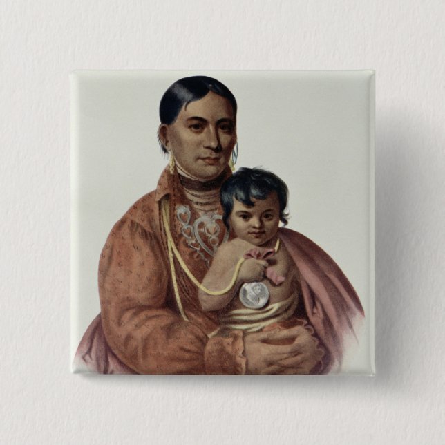 Chapa Cuadrada Hacer-Hon-Va, una mujer de Osage (Anverso)