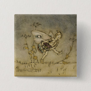 Chapa Cuadrada Hada de Arturo Rackham el , ilustracion 'de un