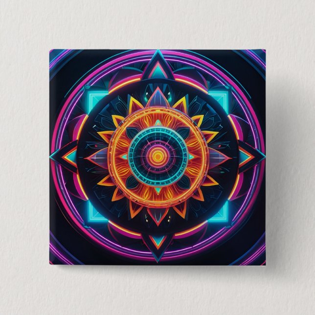 Chapa Cuadrada Haga clic en Estilo - Elevar sus botones hoy mismo (Anverso)