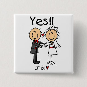 Chapa Cuadrada Hago SÍ a la novia y las camisetas y los regalos d