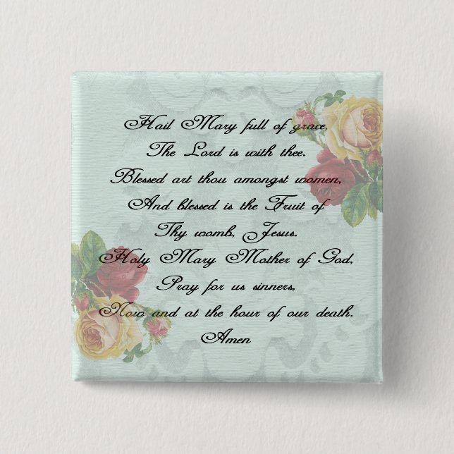 Chapa Cuadrada Hail Mary Prayer (Anverso)