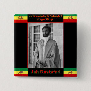 Chapa Cuadrada Haile Selassie el león de Judah, Jah Rastafari