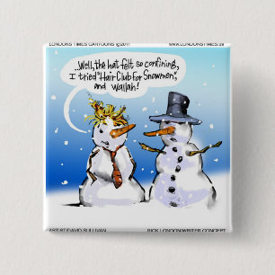Chapa Cuadrada Hair Club Para Los Navidades De Snowmen
