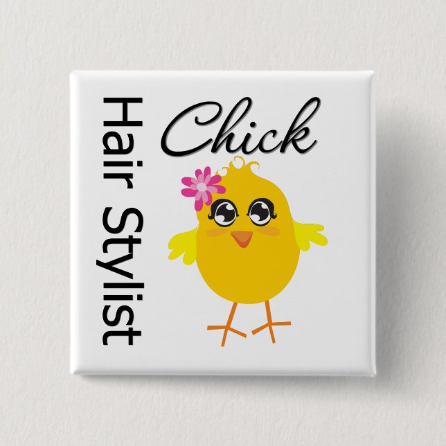 Chapa Cuadrada Hair Stylist Chick (Anverso)