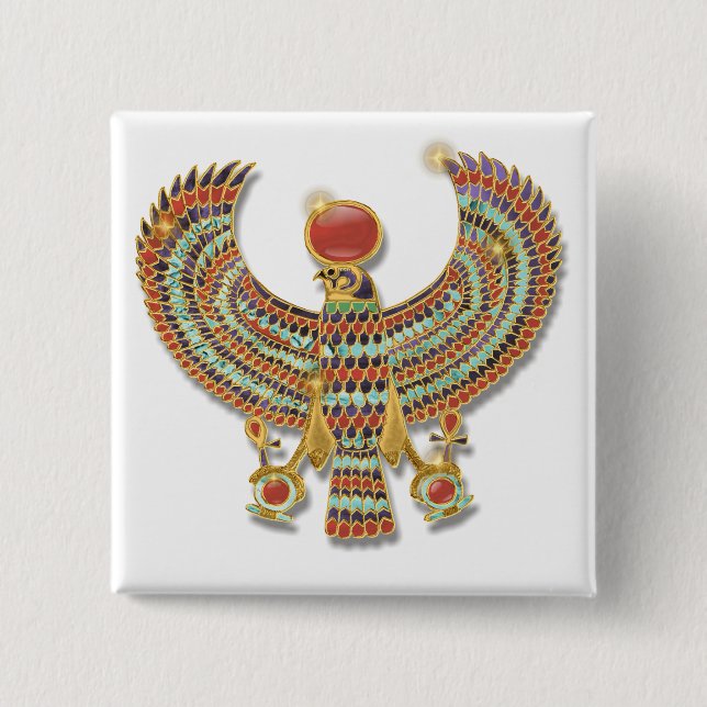 Chapa Cuadrada Halcón egipcio antiguo pectoral (Anverso)