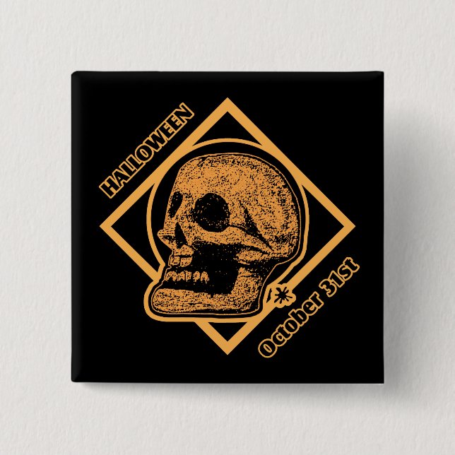 Chapa Cuadrada Halloween 31 de octubre (Anverso)
