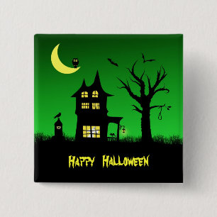 Chapa Cuadrada Halloween de la casa embrujada