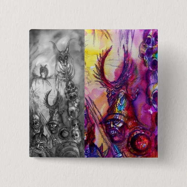 Chapa Cuadrada HALLOWEEN MONSTERS / Fantasía DE LA GUERRA DE ORK (Anverso)