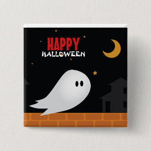 Chapa Cuadrada Halloween personalizados de la ciudad