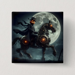 Chapa Cuadrada Halloween Steampunk Jinete sin Cabeza