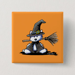 Chapa Cuadrada Halloween Westie Westie Witch