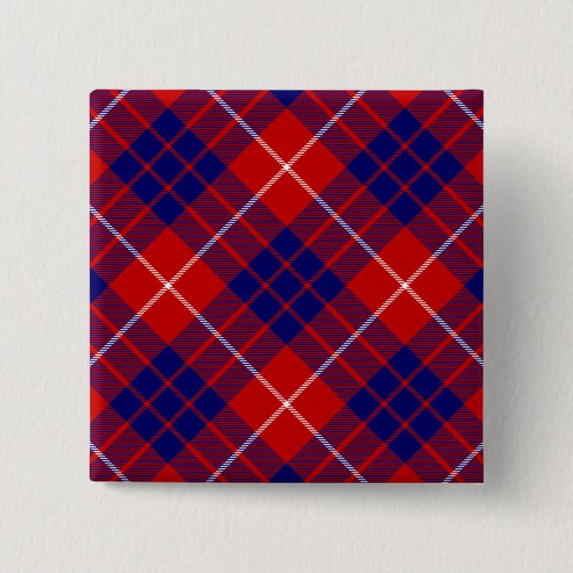 Chapa Cuadrada Hamilton tartan azul violeta (Anverso)