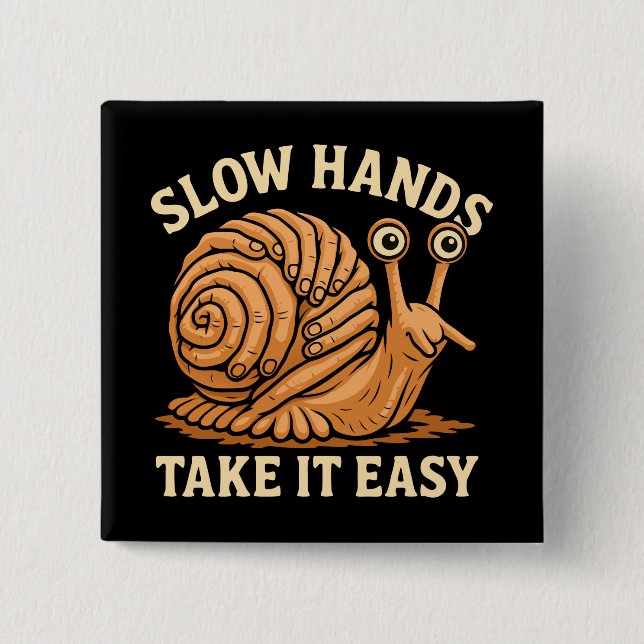 Chapa Cuadrada Hand Snail Art Estilo Snail Hechos A Mano (Anverso)