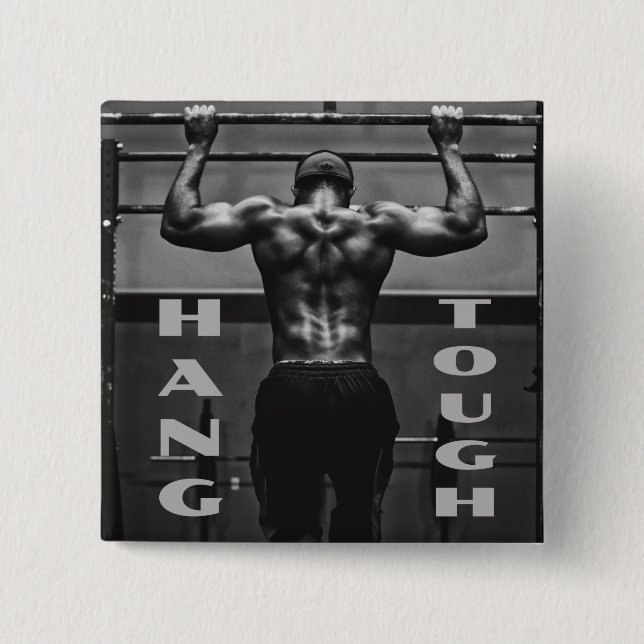Chapa Cuadrada Hang Tough Must Man Workout Gym (Anverso)