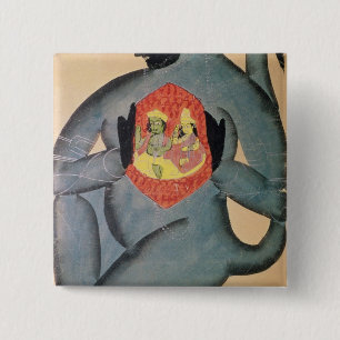 Chapa Cuadrada Hanuman que revela Rama y Sita