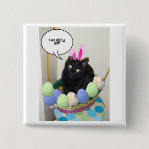 Chapa Cuadrada Happy Easter Kitty