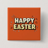Happy Easter Modern Terracotta Typographic Pin