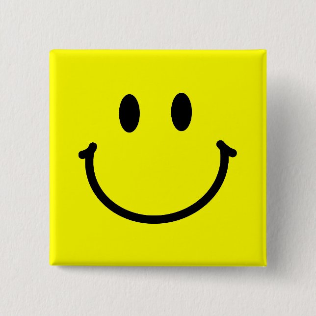 Chapa Cuadrada Happy Face Button (Anverso)