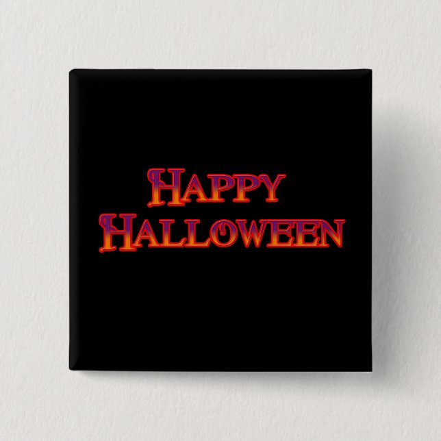 Chapa Cuadrada Happy Halloween (Anverso)