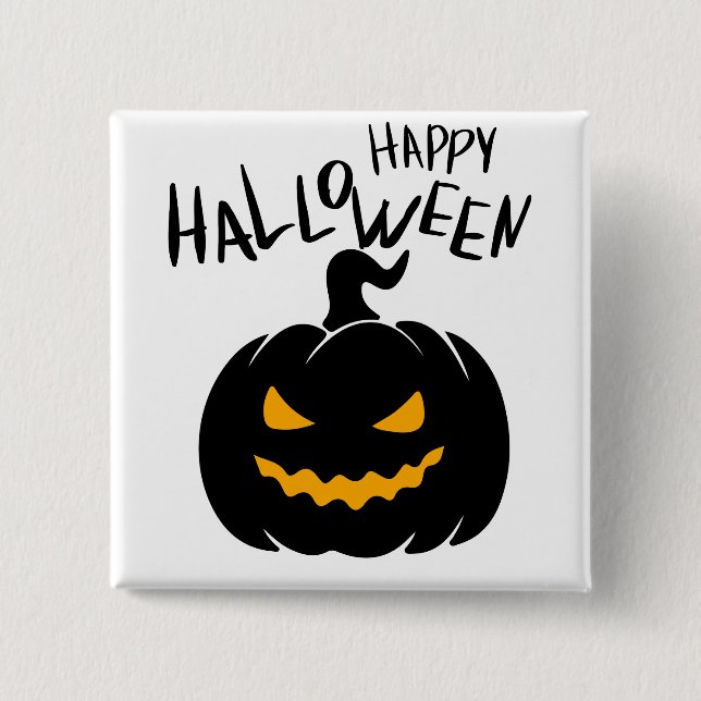 Chapa Cuadrada Happy Halloween Badge (Anverso)
