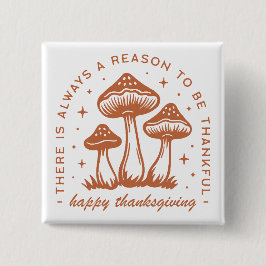 Chapa Cuadrada Happy thanksgiving mushroom whimsical terracotta