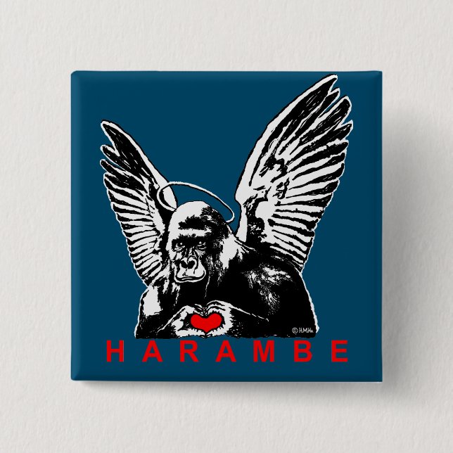 Chapa Cuadrada Harambe (Anverso)