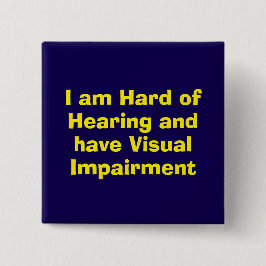 Chapa Cuadrada Hard of Hearing and Visual Impairment Blue