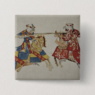 Chapa Cuadrada Harley 4205 f.366 caballeros Jousting, c.1445