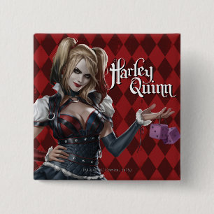 Chapa Cuadrada Harley Quinn con dados difusos
