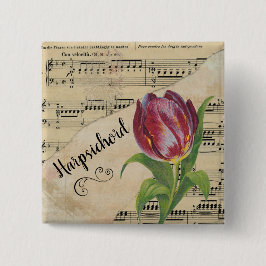 Chapa Cuadrada Harpsichord Elegante Tulip Vintage Sheet Music