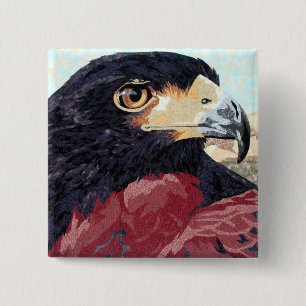 Chapa Cuadrada Harris Hawk la materia textil