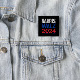 Chapa Cuadrada Harris Waltz 2024 Elección Kamala Harris Tim Waltz