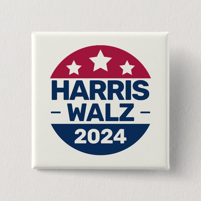 Chapa Cuadrada Harris Walz 2024 Campaña por el Presidente Patriót (Anverso)
