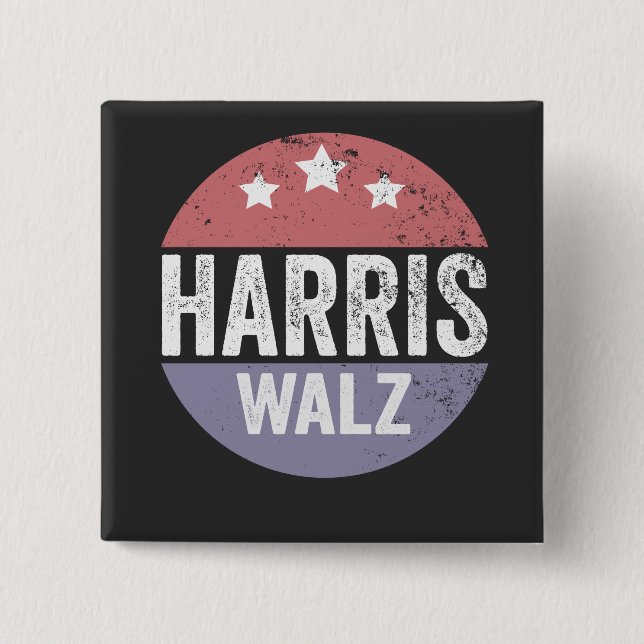 Chapa Cuadrada Harris Walz 2024 Elecciones Kamala Tim Waltz Améri (Anverso)