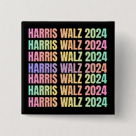 Chapa Cuadrada Harris Walz 2024 Rainbow
