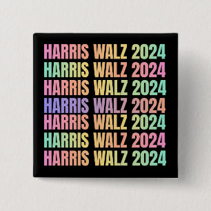 Chapa Cuadrada Harris Walz 2024 Rainbow