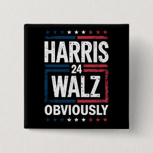 Chapa Cuadrada Harris Walz Obviamente Harris Waltz Elección 2024