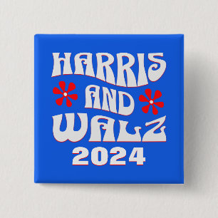 Chapa Cuadrada Harris y Walz Retro