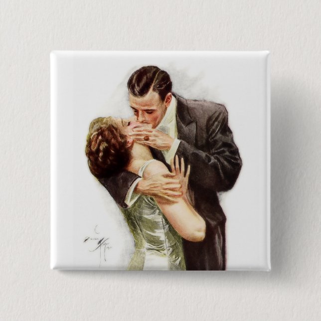 Chapa Cuadrada Harrison Fisher: El beso (Anverso)
