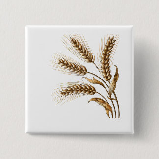 Chapa Cuadrada Harvest Wheat Ears Button – Rustic Farm Charm