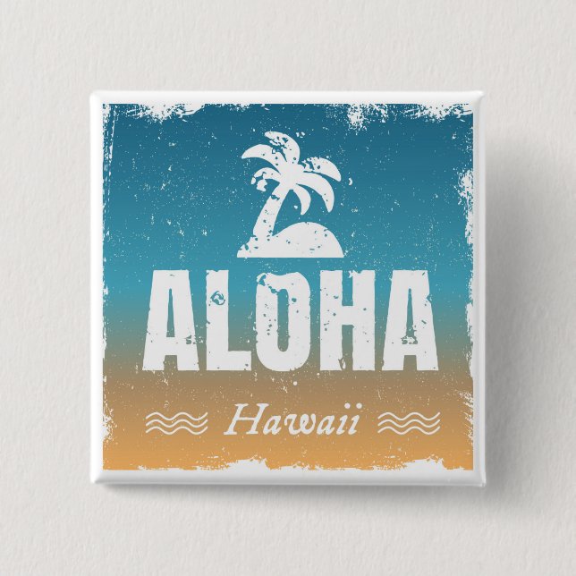 Chapa Cuadrada Hawaiana retra Hawaii (Anverso)