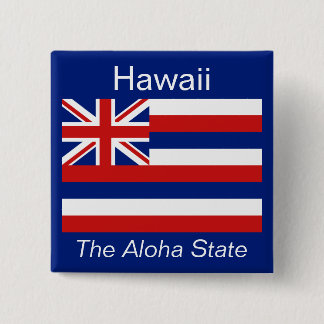 Chapa Cuadrada Hawaiian Flag Button
