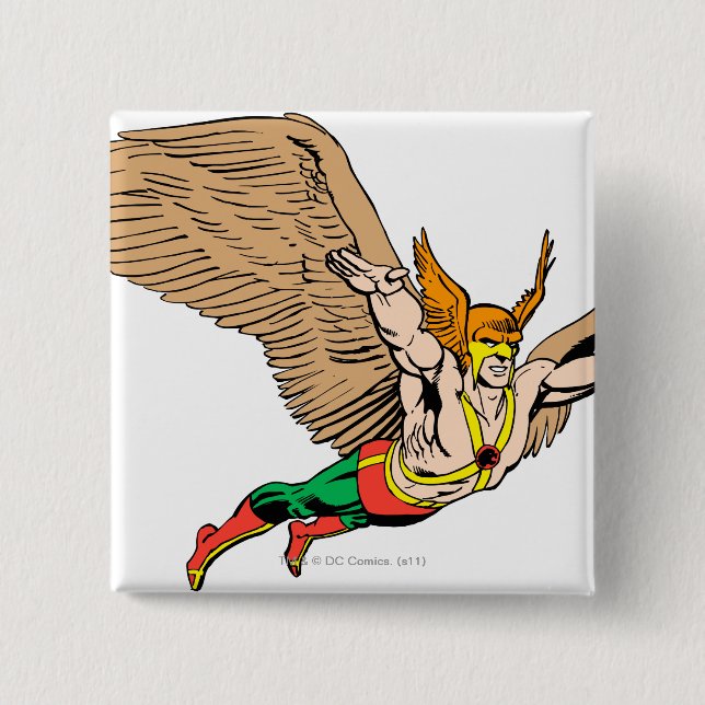 Chapa Cuadrada Hawkman Flies (Anverso)