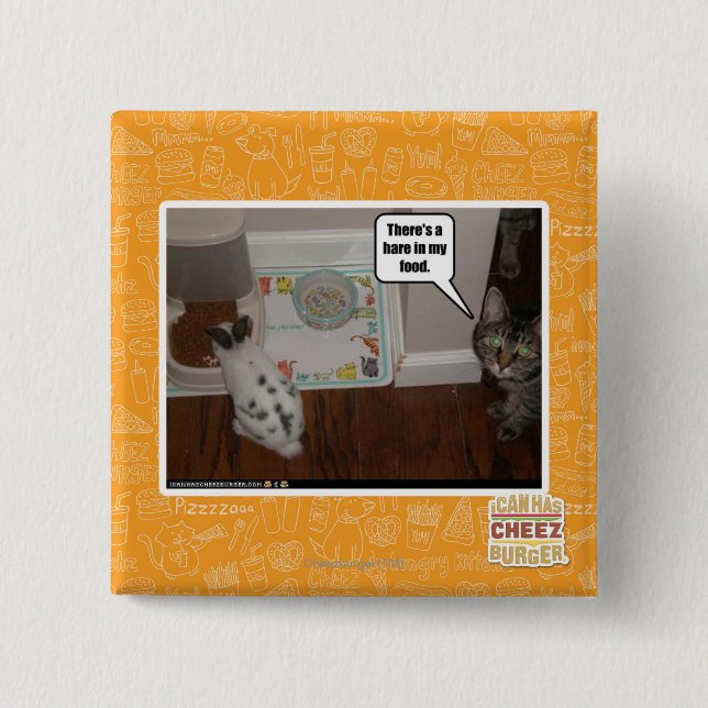 Chapa Cuadrada Hay liebres en mi comida (Anverso)