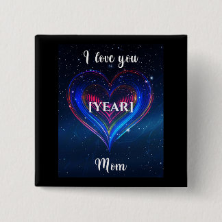 Chapa Cuadrada Heart Galaxy Pin / Pin Corazón Galaxia