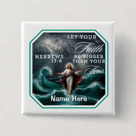 Chapa Cuadrada Hebreos 13:6 Personalizado de Fe por Temor Afirmac